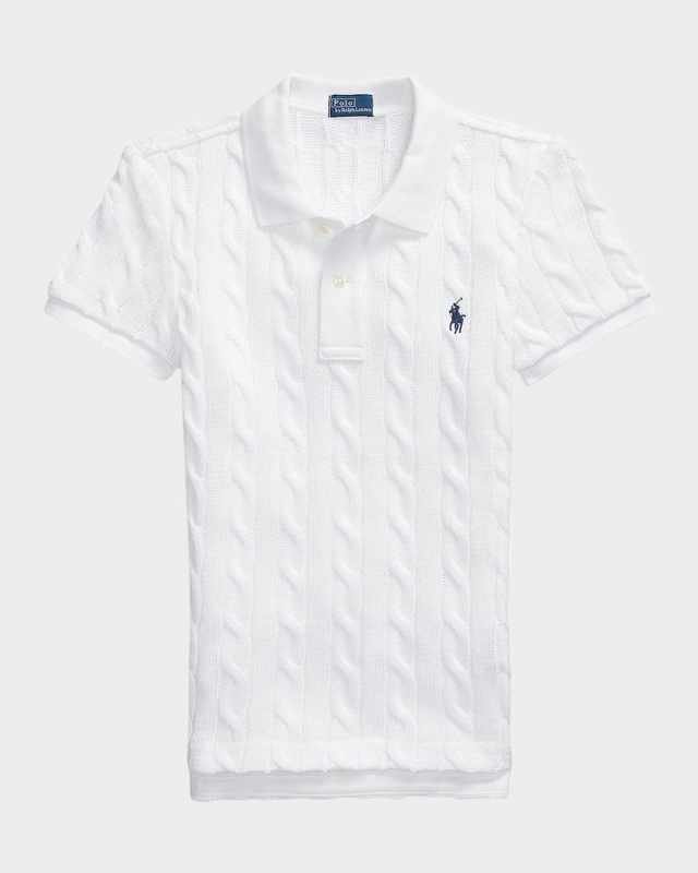 Cable-Knit Polo Shirt